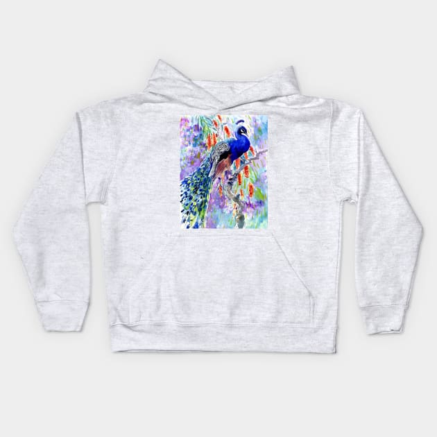 Peacock Kids Hoodie by surenart